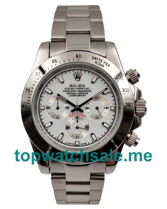 40MM Men Rolex Daytona 116520 White Dials Replica Watches UK