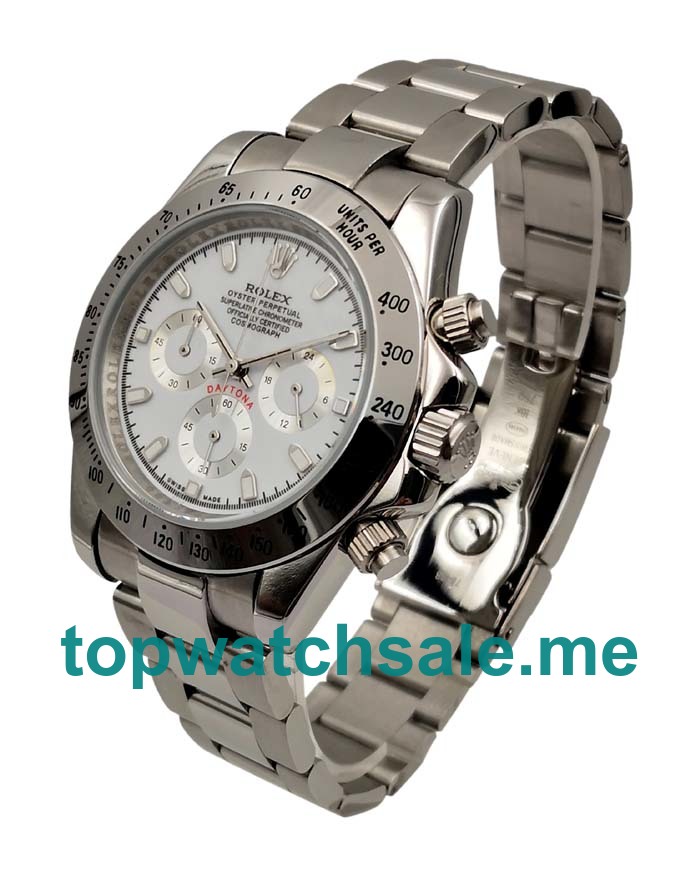 40MM Men Rolex Daytona 116520 White Dials Replica Watches UK