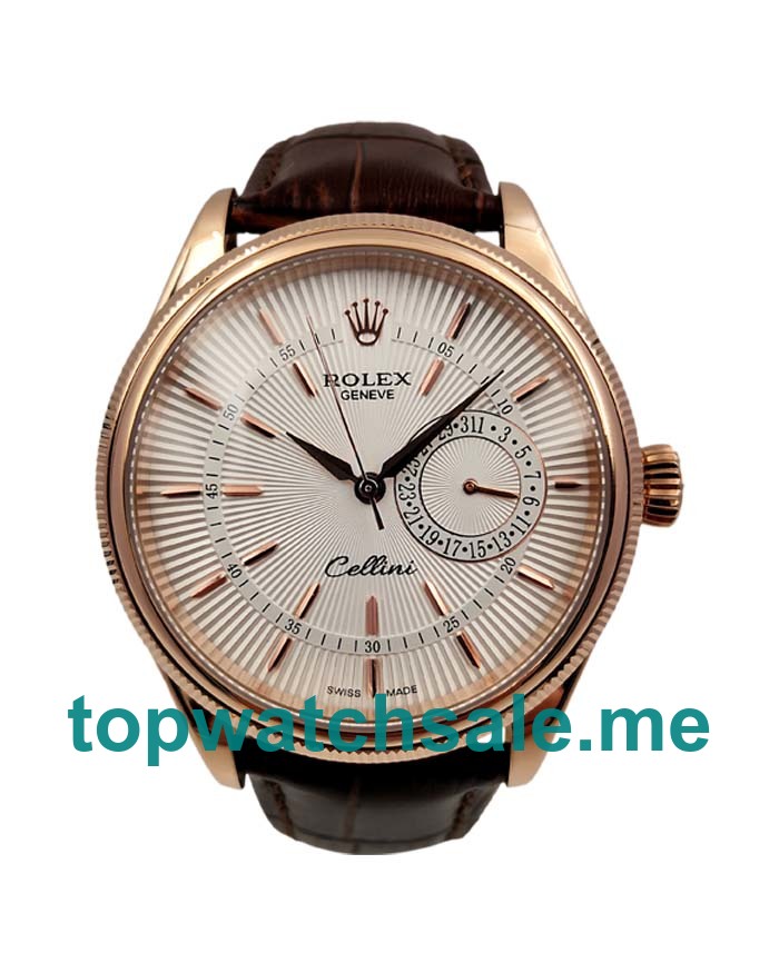 39MM Men Rolex Cellini 50515 White Dials Replica Watches UK