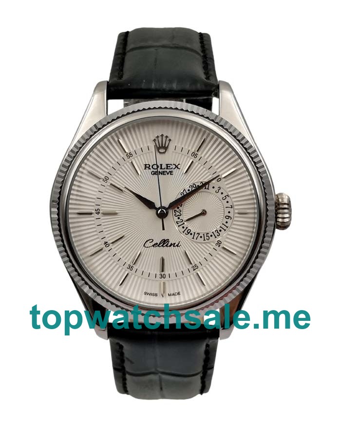 39MM Men Rolex Cellini 50519 White Dials Replica Watches UK