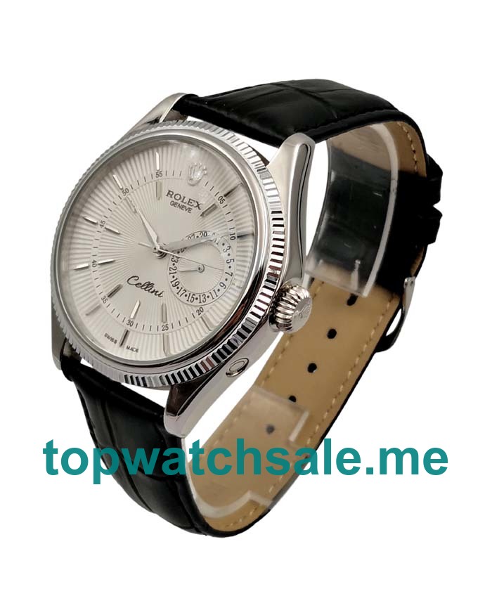 39MM Men Rolex Cellini 50519 White Dials Replica Watches UK