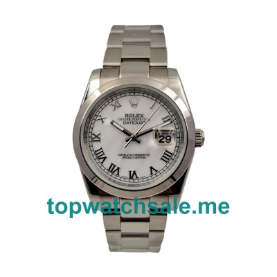 36MM Men Rolex Datejust 116200 White Dials Replica Watches UK