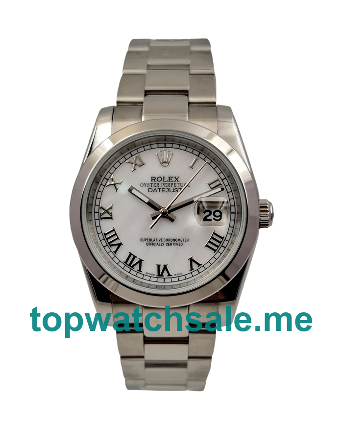 36MM Men Rolex Datejust 116200 White Dials Replica Watches UK