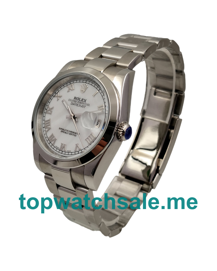 36MM Men Rolex Datejust 116200 White Dials Replica Watches UK