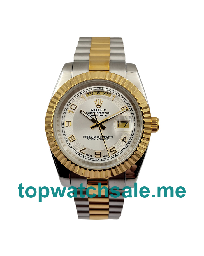 41MM Men Rolex Day-Date II 218238 White Dials Replica Watches UK