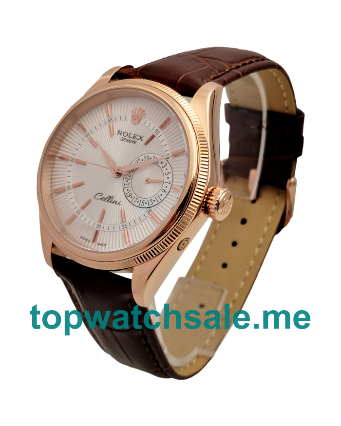 39MM Men Rolex Cellini 50515 Silver Dials Replica Watches UK