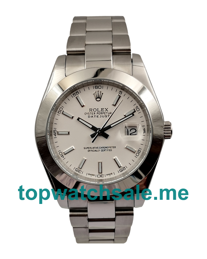 41MM Men Rolex Datejust 126300 White Dials Replica Watches UK