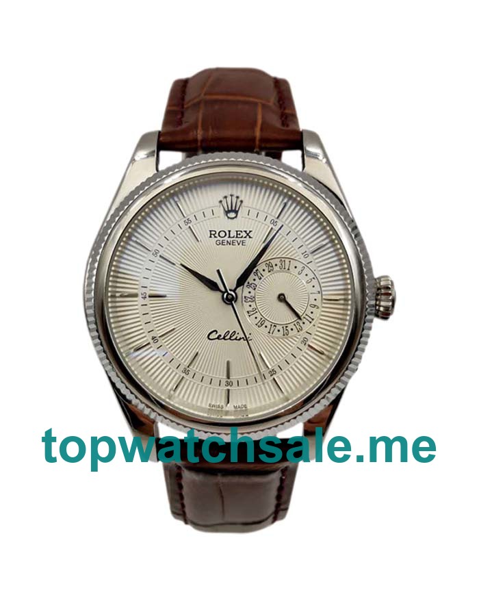 39MM Men Rolex Cellini 50519 Silver Dials Replica Watches UK