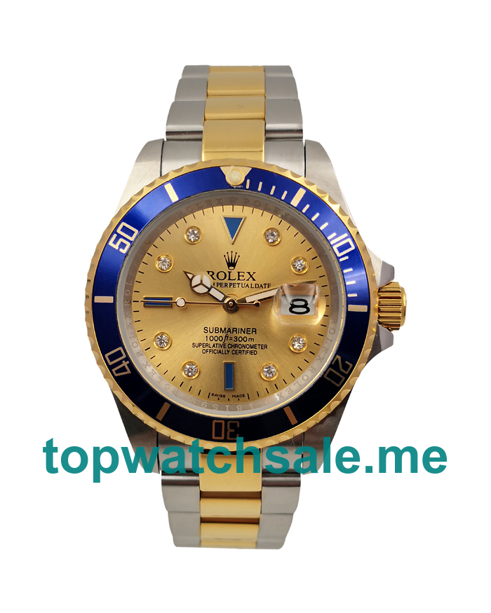 40MM Men Rolex Submariner 16613 Champagne Dials Replica Watches UK