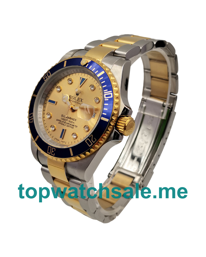 40MM Men Rolex Submariner 16613 Champagne Dials Replica Watches UK