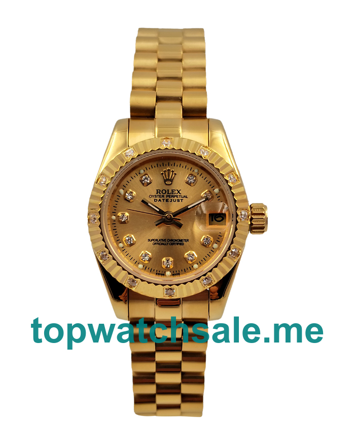 26MM Women Rolex Lady-Datejust 179178 Champagne Dials Replica Watches UK