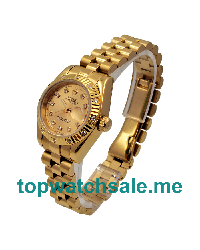 26MM Women Rolex Lady-Datejust 179178 Champagne Dials Replica Watches UK