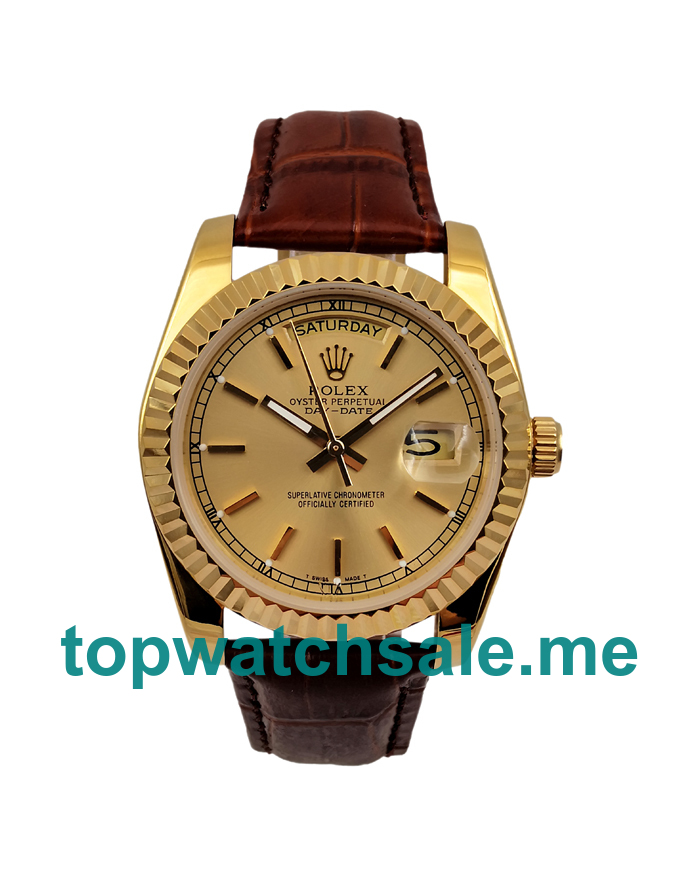 36MM Men Rolex Day-Date 18238 Champagne Dials Replica Watches UK