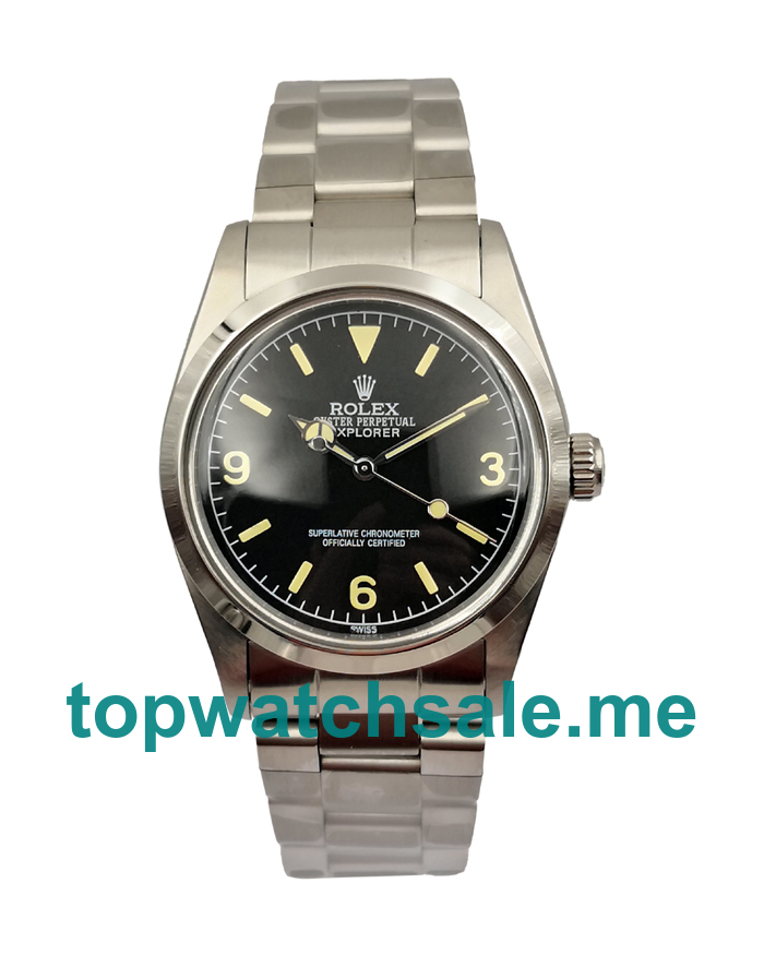 36MM Men Rolex Explorer 6610 Black Dials Replica Watches UK