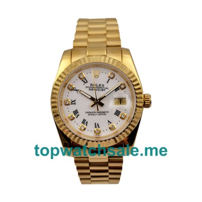 36MM Men Rolex Datejust 68278 White Dials Replica Watches UK