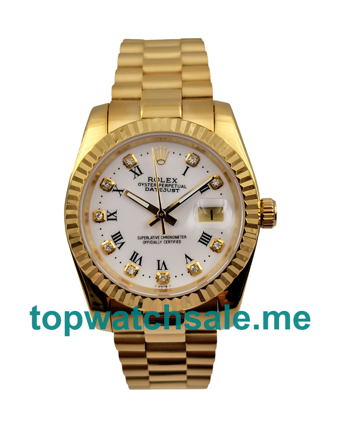 36MM Men Rolex Datejust 68278 White Dials Replica Watches UK