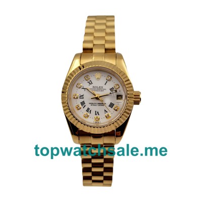 26MM Women Rolex Lady-Datejust 68278 White Dials Replica Watches UK