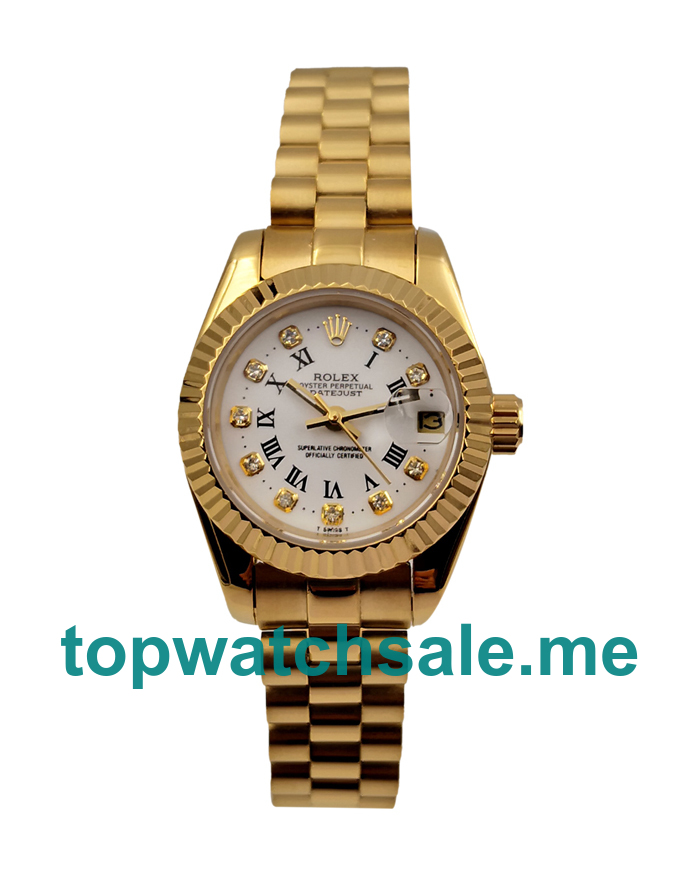 26MM Women Rolex Lady-Datejust 68278 White Dials Replica Watches UK