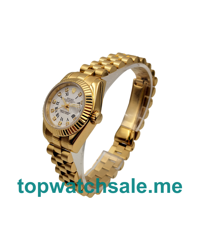 26MM Women Rolex Lady-Datejust 68278 White Dials Replica Watches UK