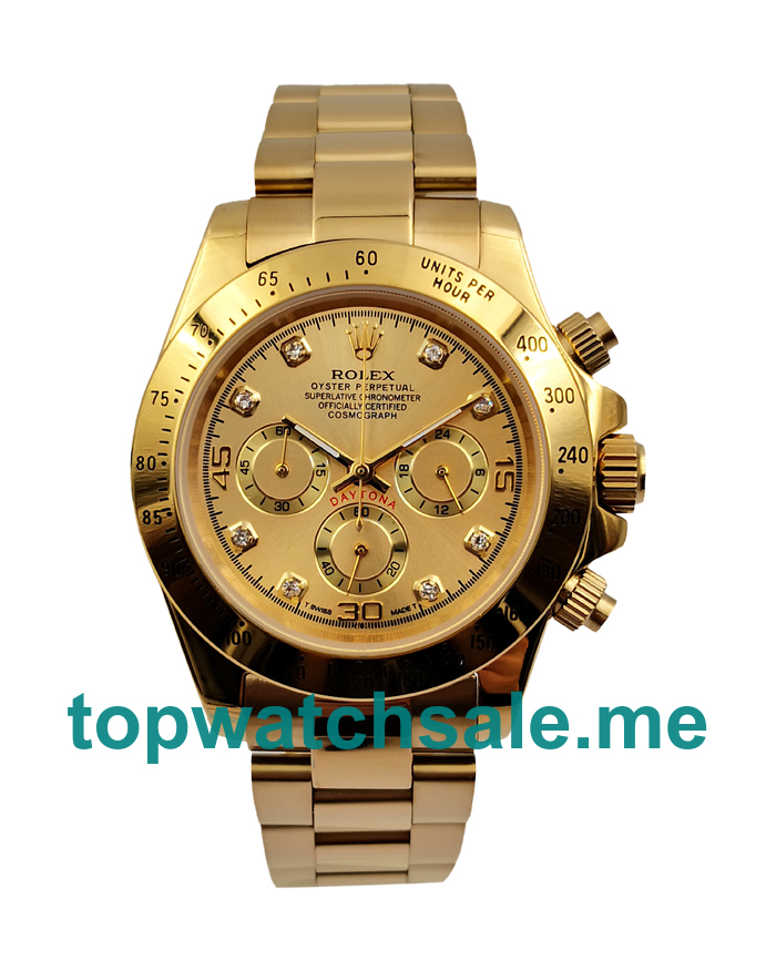 40MM Men Rolex Daytona 116528 Champagne Dials Replica Watches UK