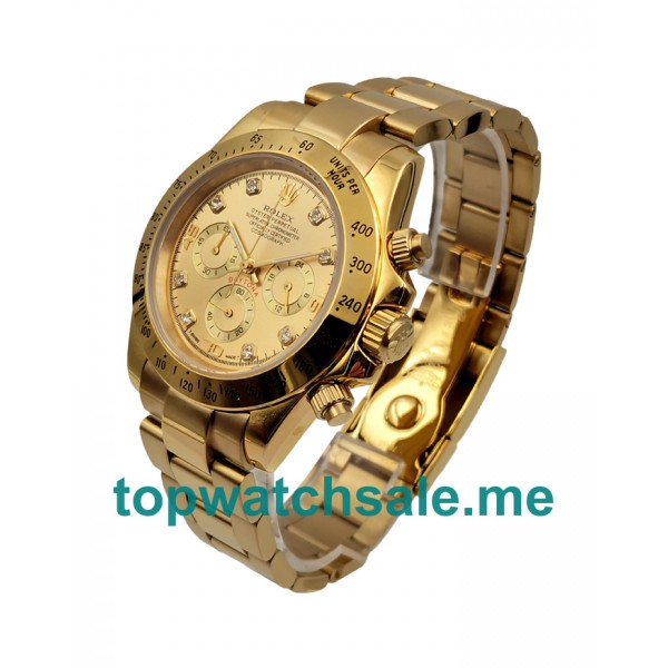 40MM Men Rolex Daytona 116528 Champagne Dials Replica Watches UK