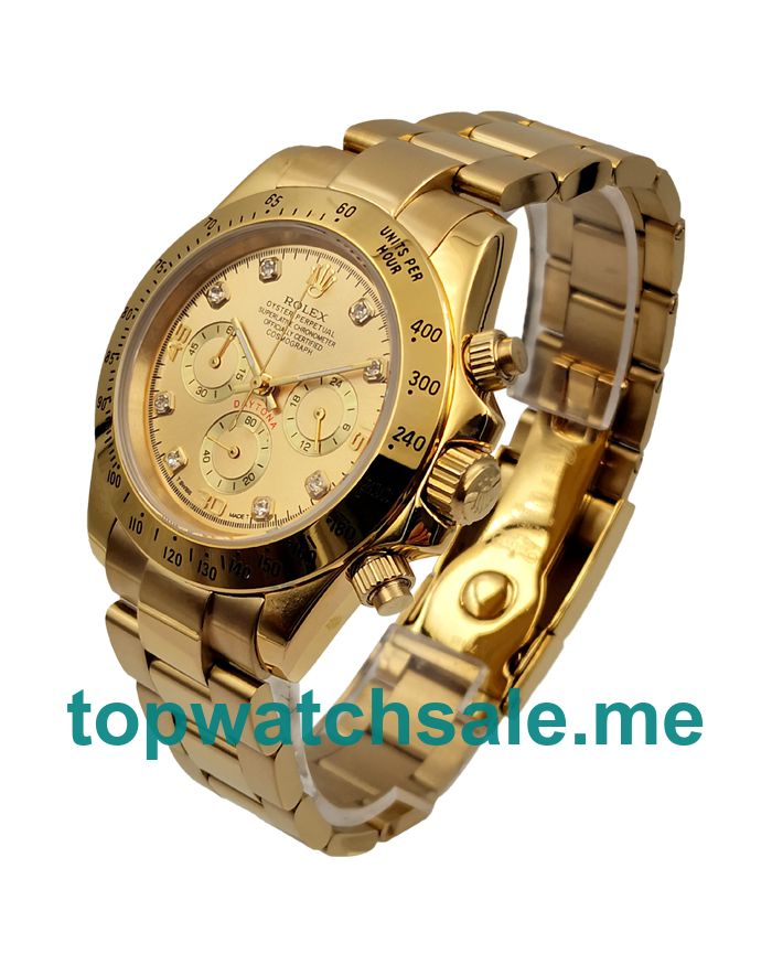 40MM Men Rolex Daytona 116528 Champagne Dials Replica Watches UK