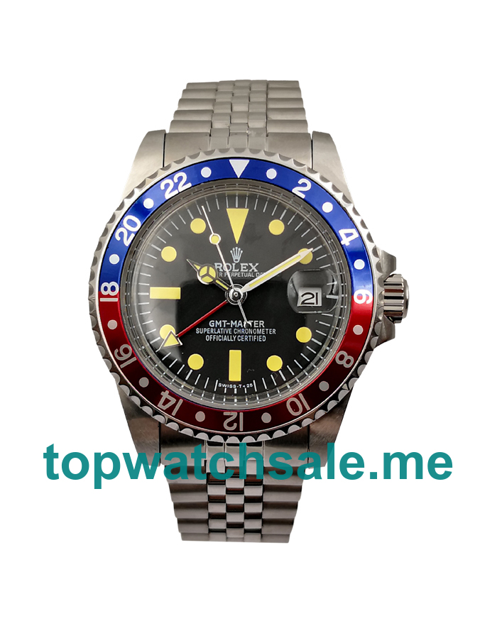 40MM Men Rolex GMT-Master 16750 Black Dials Replica Watches UK