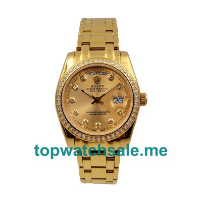 36MM Men Rolex Day-Date 18038 Champagne Dials Replica Watches UK