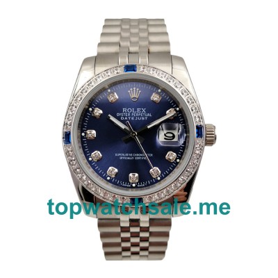 36MM Men Rolex Datejust 16234 Blue Dials Replica Watches UK