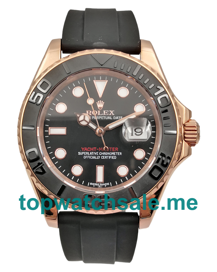 40MM Swiss Men Rolex Yacht-Master 116655 Black Dials Replica Watches UK