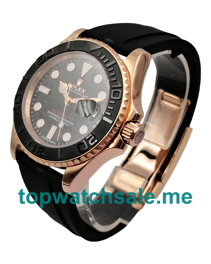 40MM Swiss Men Rolex Yacht-Master 116655 Black Dials Replica Watches UK