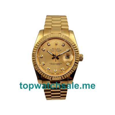 36MM Men Rolex Datejust 16238 Champagne Dials Replica Watches UK