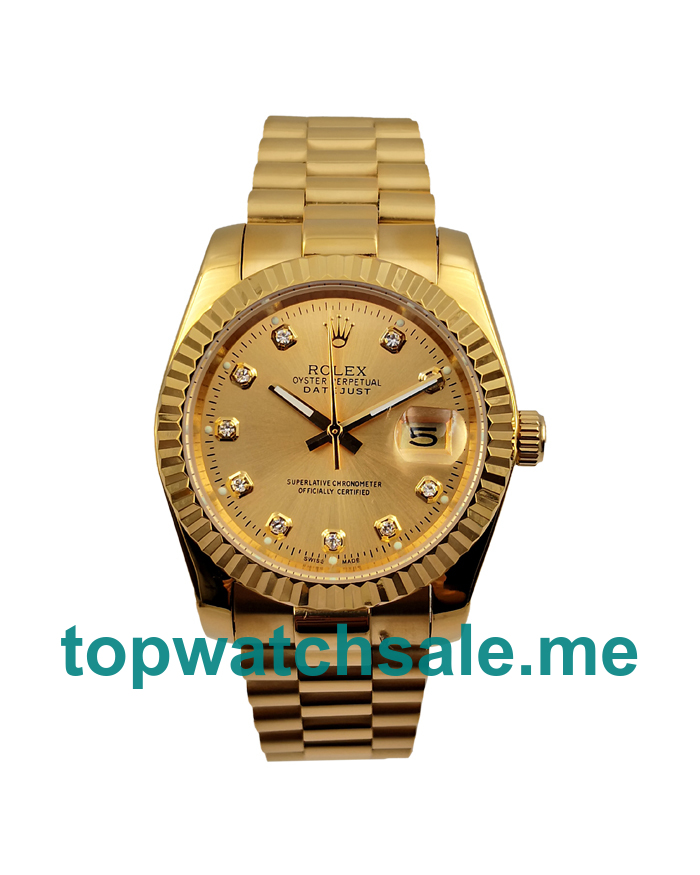 36MM Men Rolex Datejust 16238 Champagne Dials Replica Watches UK