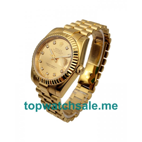 36MM Men Rolex Datejust 16238 Champagne Dials Replica Watches UK