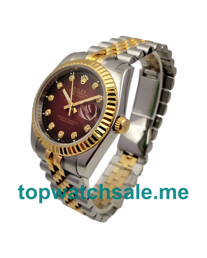 36MM Men Rolex Datejust 16233 Red Dials Replica Watches UK