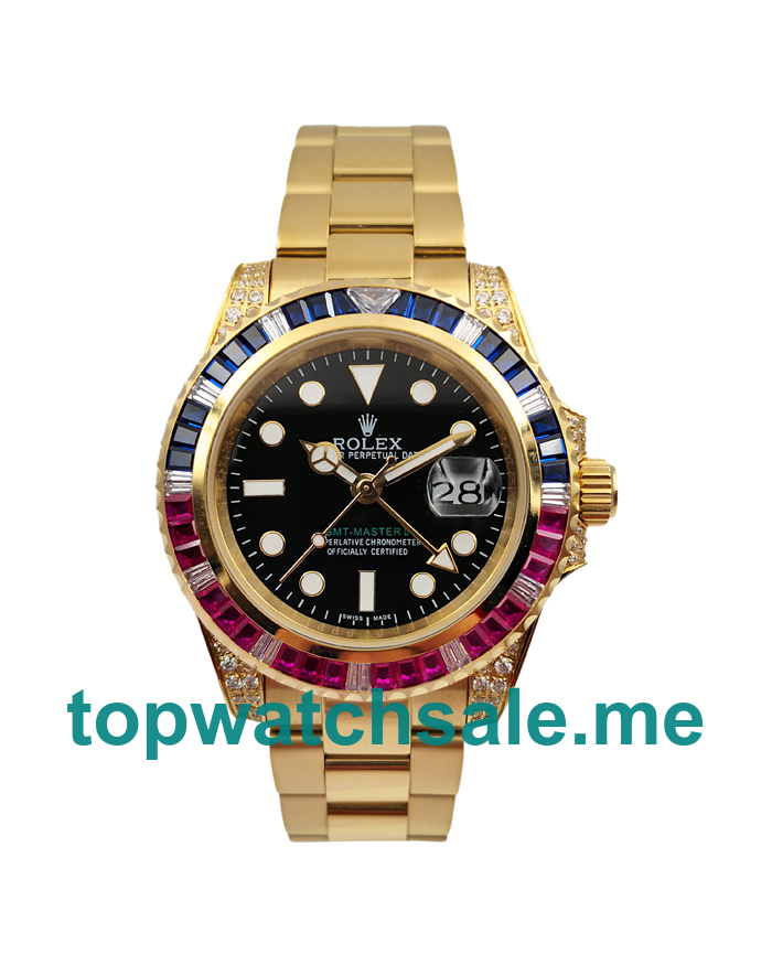 40MM Men Rolex GMT-Master II 116758 Black Dials Replica Watches UK