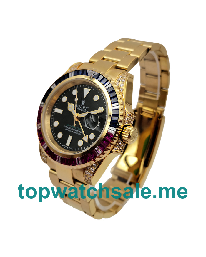 40MM Men Rolex GMT-Master II 116758 Black Dials Replica Watches UK