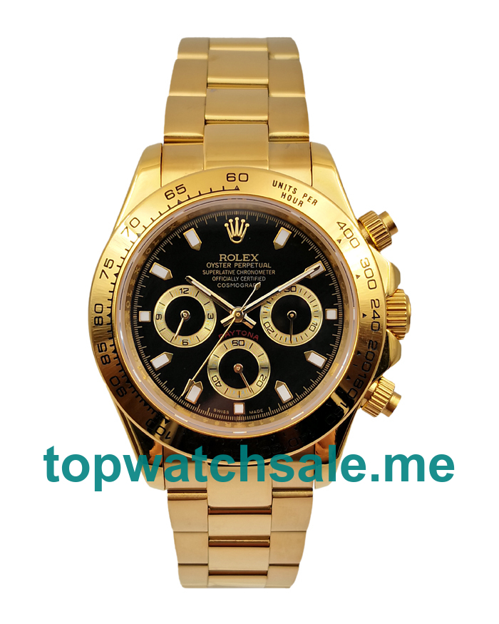 40MM Men Rolex Daytona 116508 Black Dials Replica Watches UK