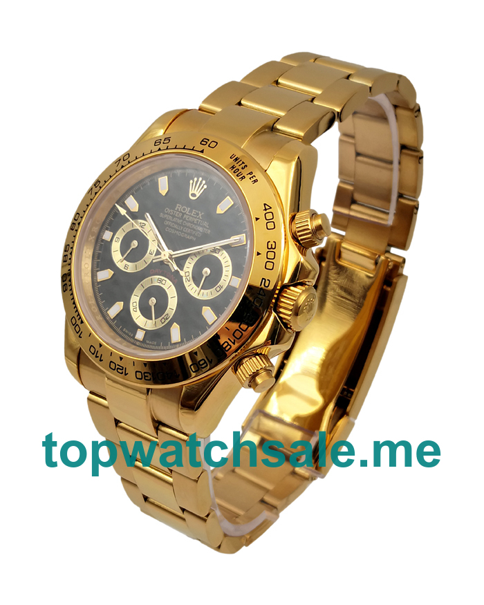 40MM Men Rolex Daytona 116508 Black Dials Replica Watches UK