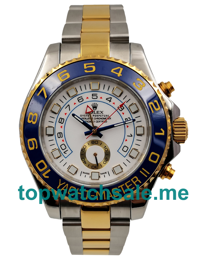 44MM Men Rolex Yacht-Master II 116681 White Dials Replica Watches UK