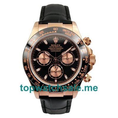 40MM Swiss Men Rolex Daytona 116515 Black Dials Replica Watches UK