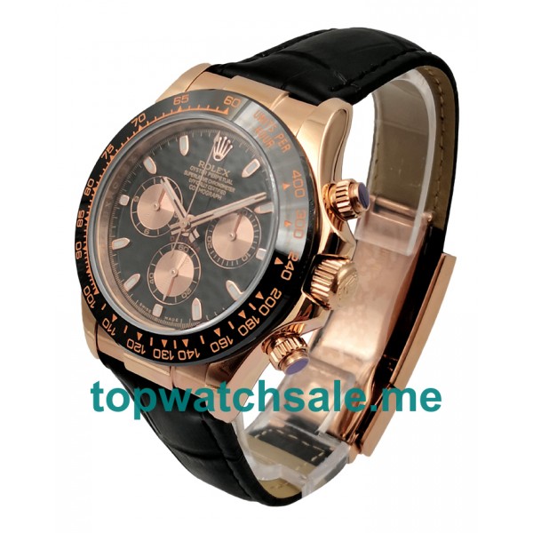 40MM Swiss Men Rolex Daytona 116515 Black Dials Replica Watches UK