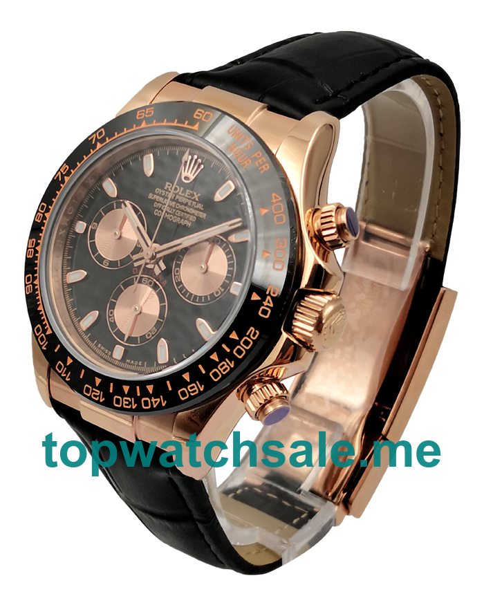 40MM Swiss Men Rolex Daytona 116515 Black Dials Replica Watches UK