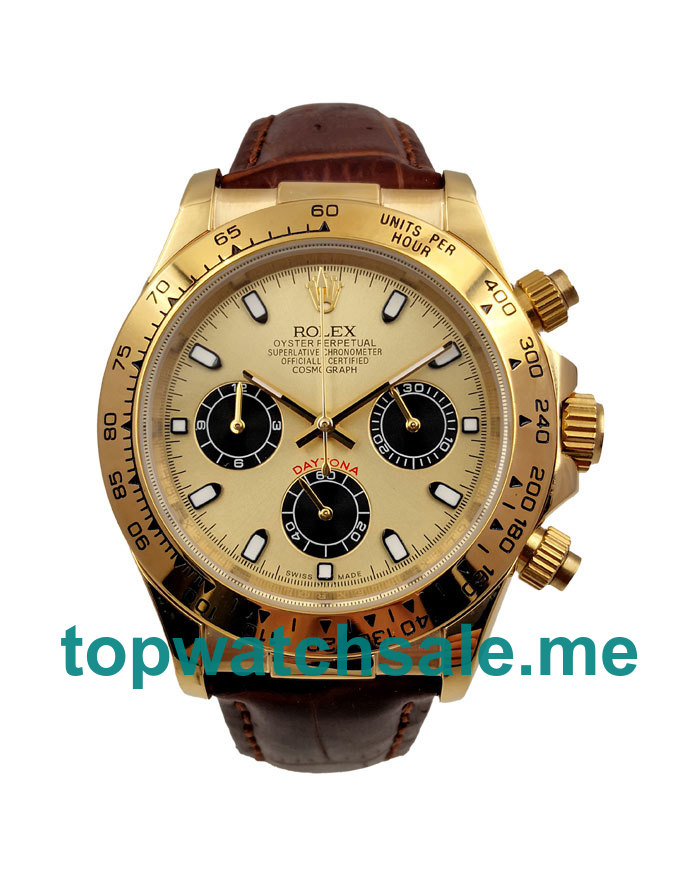 40MM Men Rolex Daytona 116508 Champagne Dials Replica Watches UK