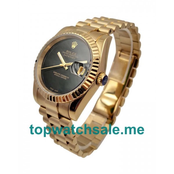 36MM Men Rolex Datejust 16018 Black Dials Replica Watches UK