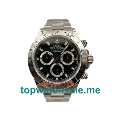 40MM Swiss Men Rolex Daytona 116520 Black Dials Replica Watches UK