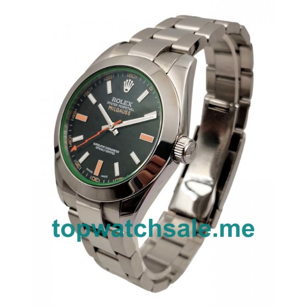 40MM Swiss Men Rolex Milgauss 116400 GV Black Dials Replica Watches UK