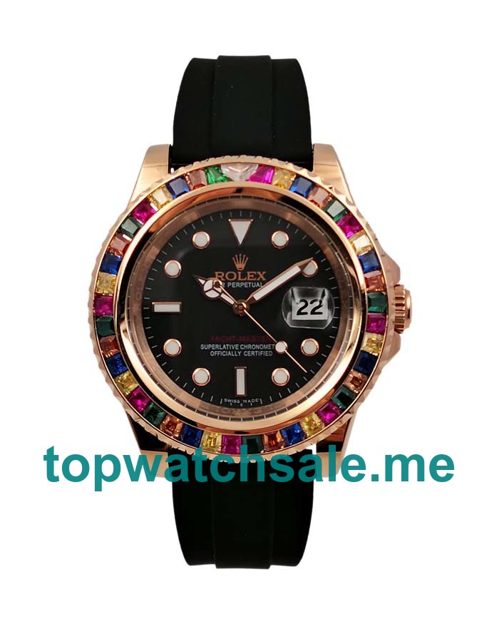 42MM Men Rolex Yacht-Master 116655 Black Dials Replica Watches UK