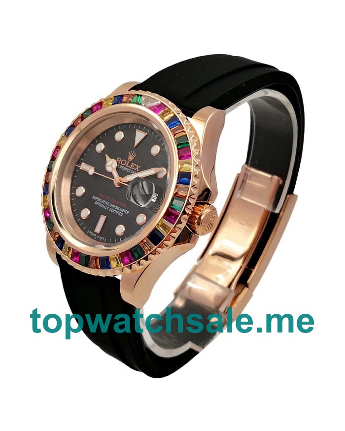 42MM Men Rolex Yacht-Master 116655 Black Dials Replica Watches UK